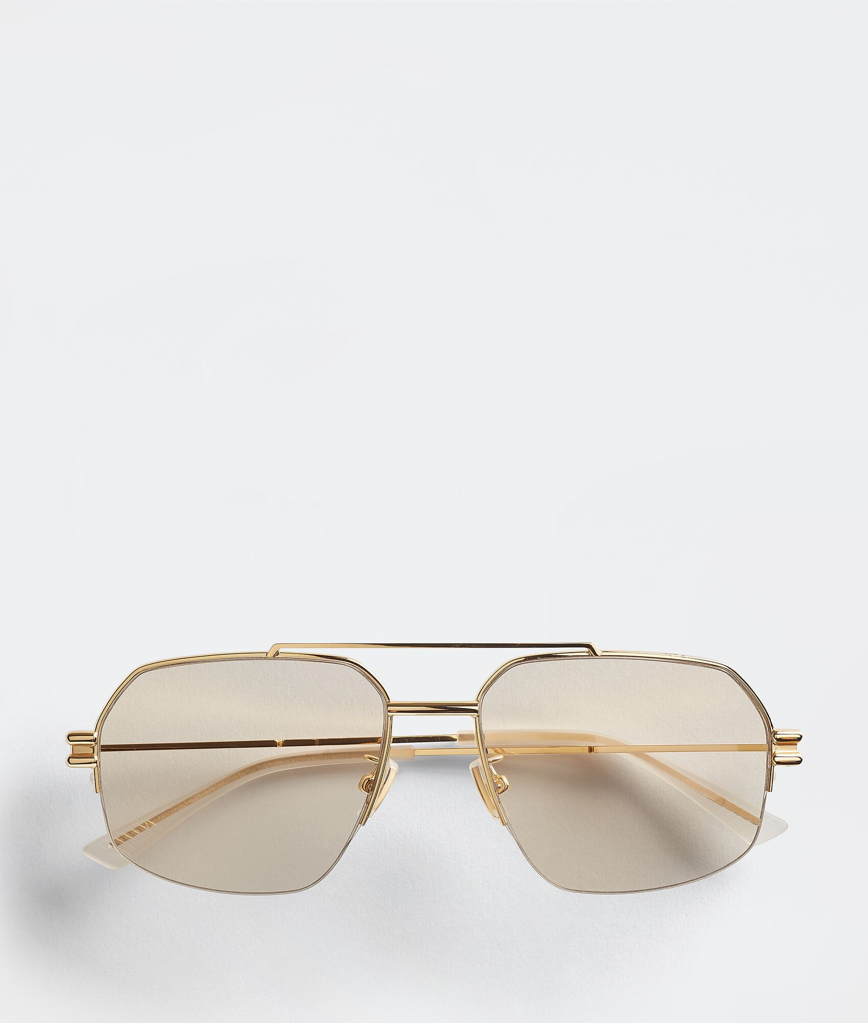 bond metal half-rim aviator sunglasses | Bottega Veneta