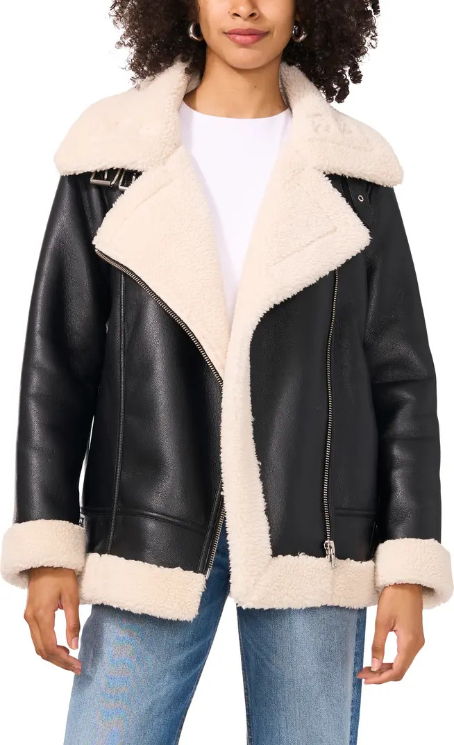 Vince Camuto Faux Leather & Faux Shearling Bomber Jacket | Nordstromrack | Nordstrom Rack