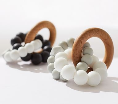 LouLou Lollipop Trinity Silicone and Wood Teethers | Pottery Barn Kids