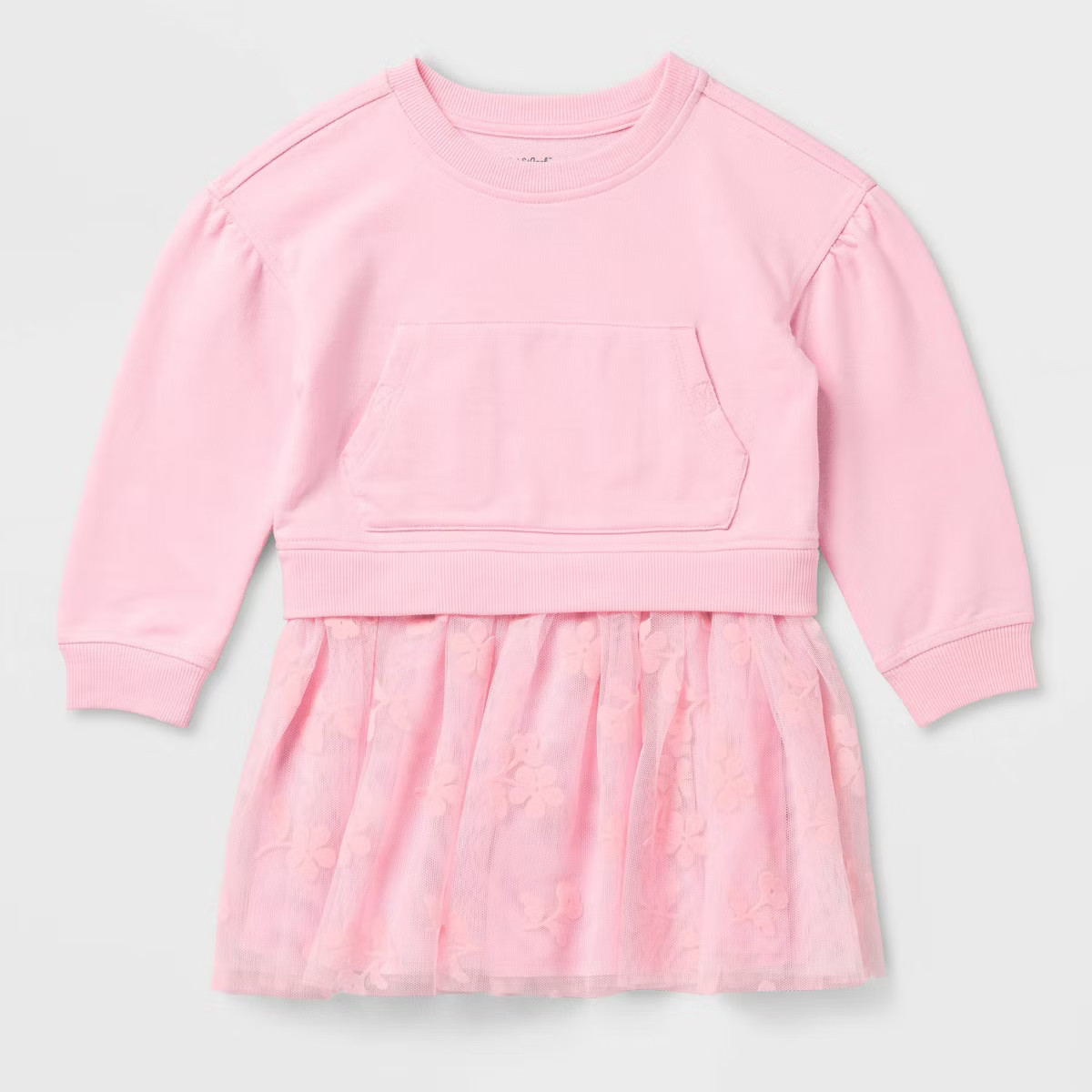 Toddler Girls' Adaptive Long Sleeve French Terry Dress - Cat & Jack™ Light Pink | Target