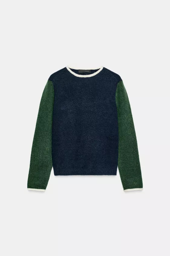 COLOR BLOCK KNIT SWEATER | Zara US
