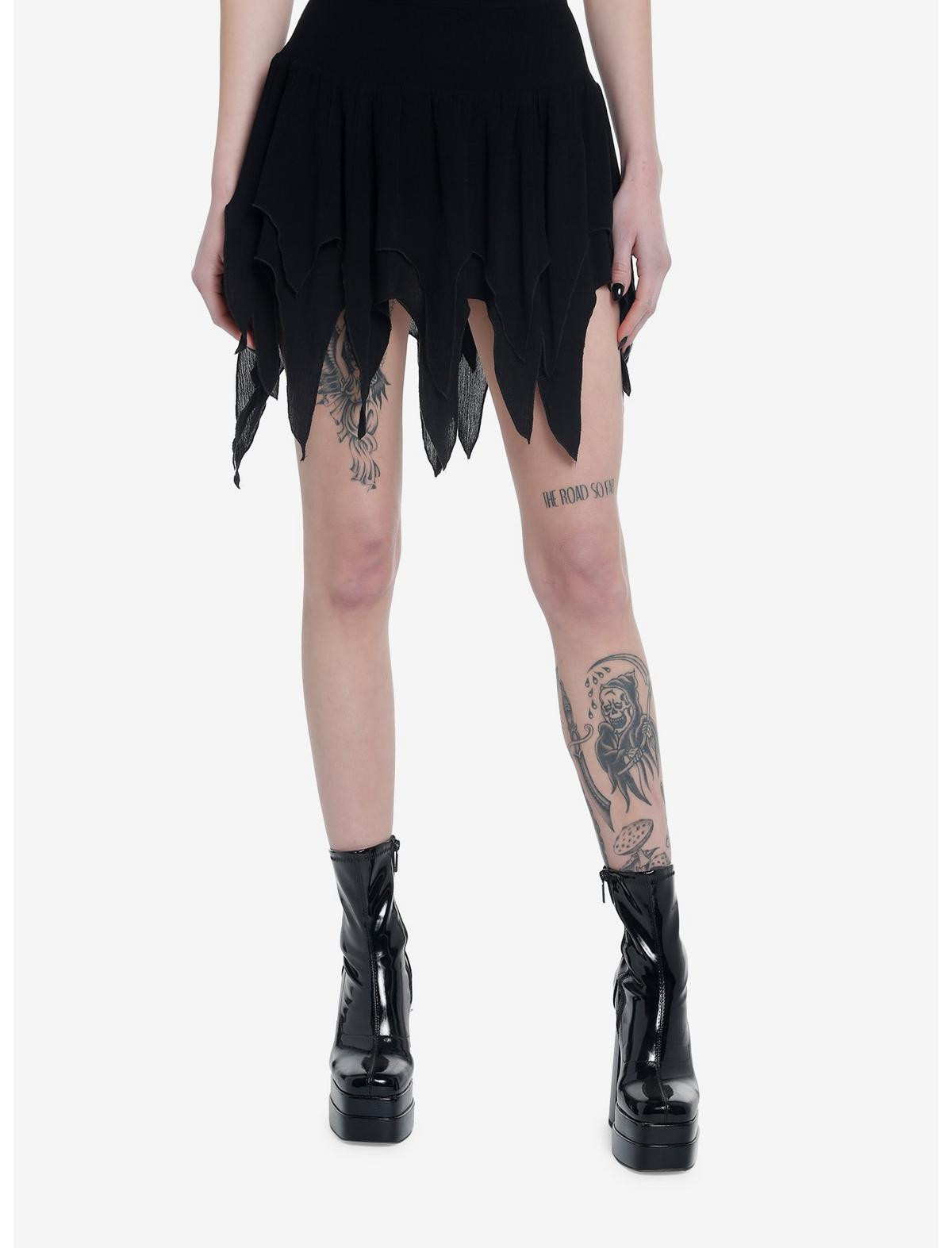 Cosmic Aura Black Hanky Hem Mini Skirt | Hot Topic | Hot Topic