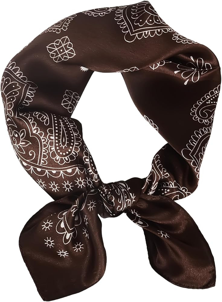 Women 100% Mulberry Silk Neck Scarf Lightweight Digital Print Small Square Scarfs- Neckerchief Gi... | Amazon (US)