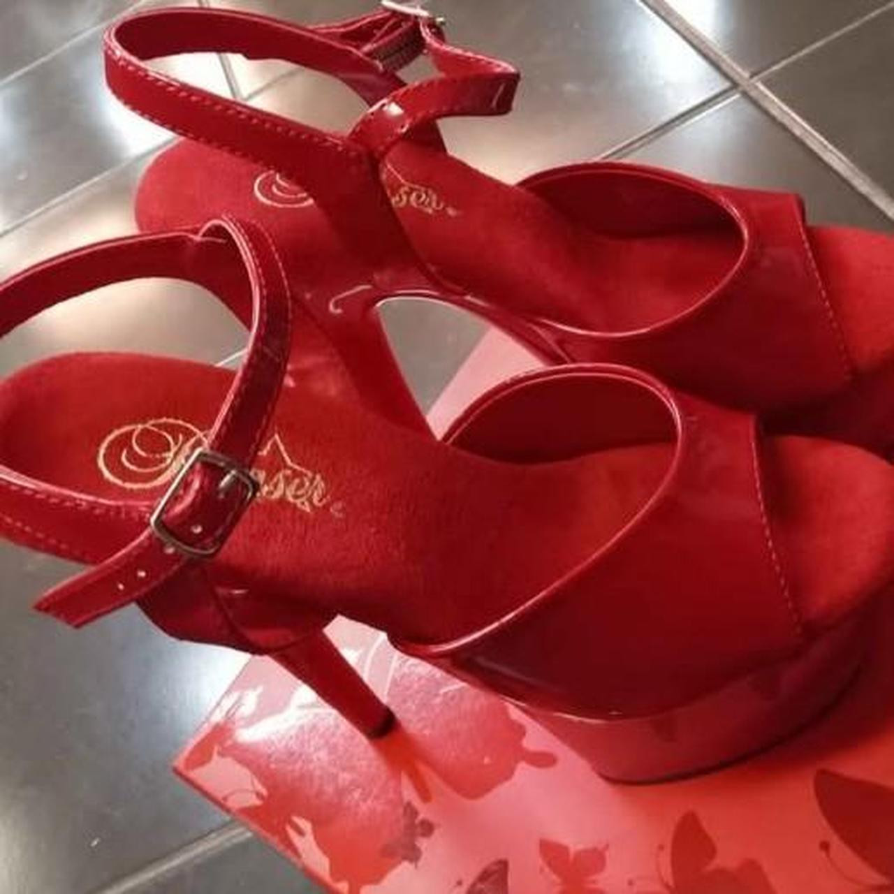Pleaser Women's Pumps - Red - US 7 | Depop US