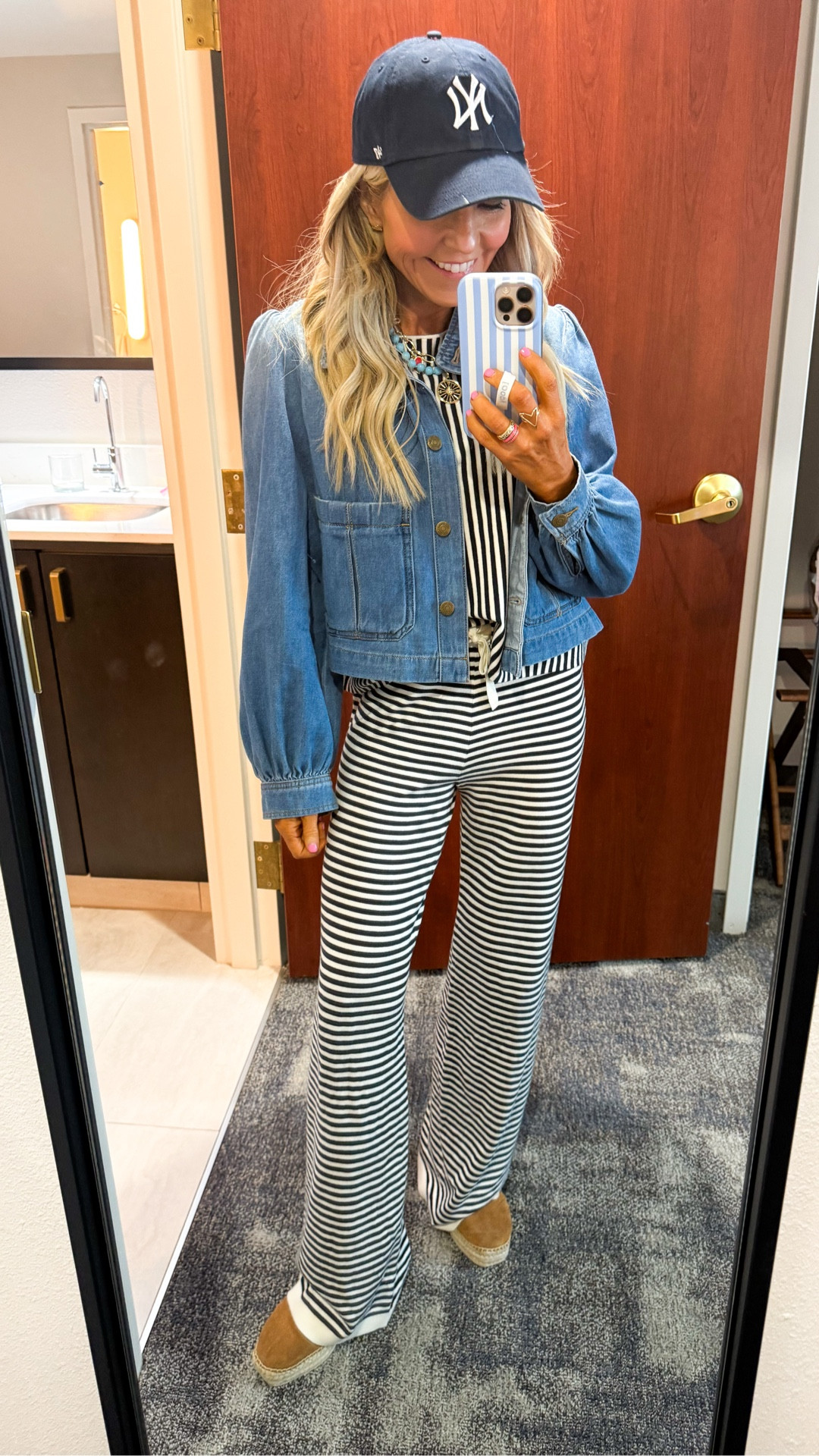 Saturday stripe style!! perfect coordinating set in XS and XXS in jacket • 

#LTKgrwm #LTKootd #LTKOver40