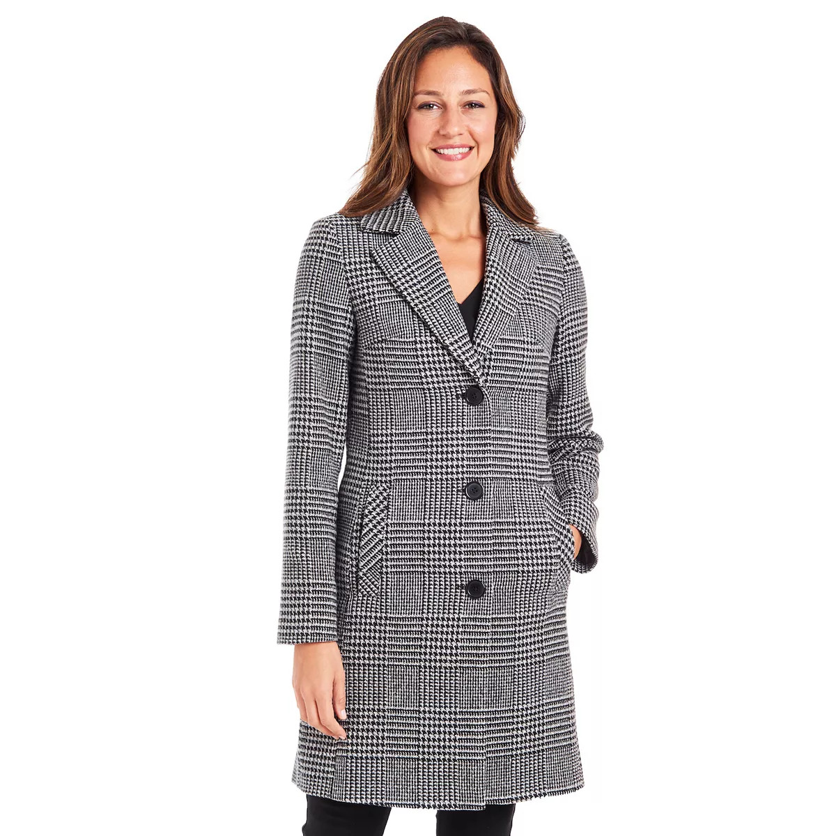 Women's Fleet Street Houndstooth Wool Blend Topper Coat | Kohl's