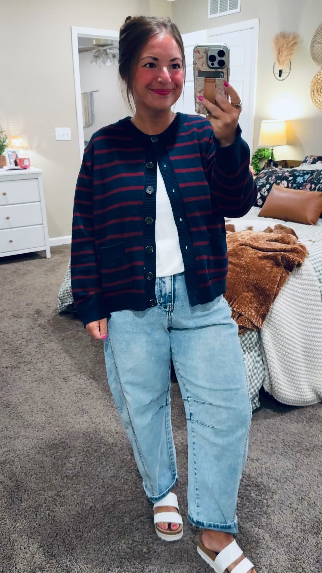 This striped cardigan from Walmart is such a cute fall find! ❤️ Wear it buttoned up or layered over a simple tee for a comfy everyday or classroom-ready outfit! ✨


sandals: fit true to size // wearing a 5
jeans: fit true to size (SUPER stretchy) // wearing a large
tee: fits true to size // wearing a large
cardigan: fits true to size // wearing a large 

 #LTKootd #LTKMidsize #LTKWorkwear