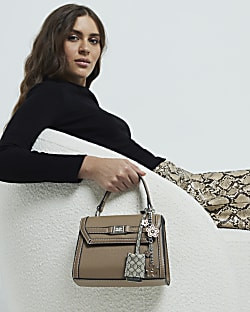 Beige cross body mini top handle bag | River Island UK & IE