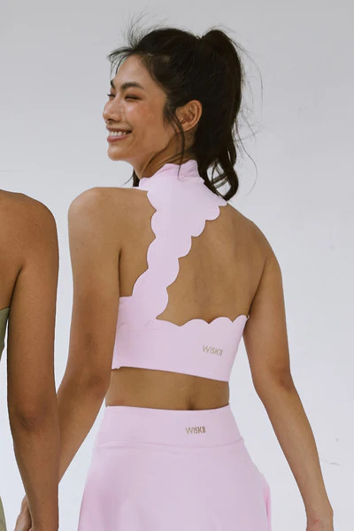 Scallop Back Mock Neck Bra | WISKIIACTIVE