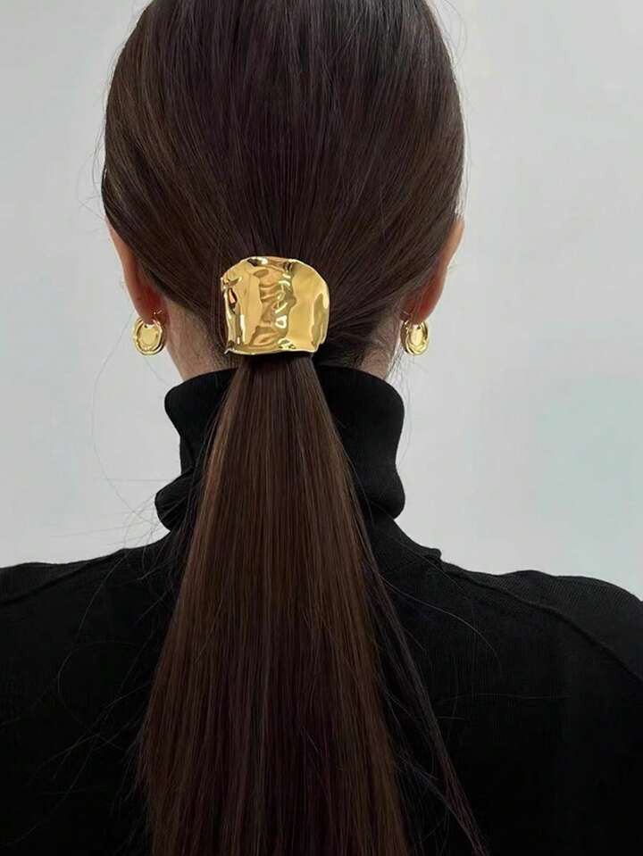 1pc Metallic Hollow Out Hairpin Ponytail Holder With Teeth | SHEIN