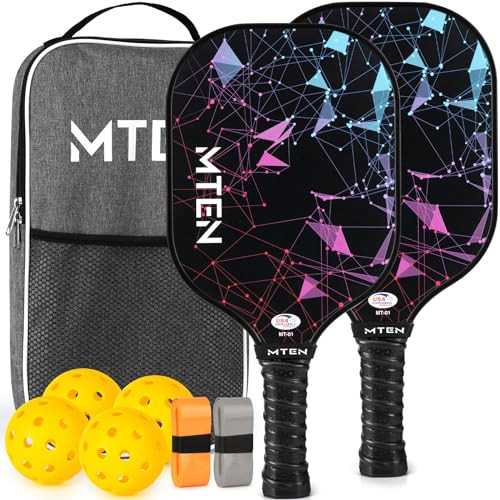 Pickleball Paddles Set of 2, USAPA Approved Fiberglass Surface Pickleball Set with 2 Pickleball Rackets,4 Pickleball Balls,1 Portable Carry Bag, Pickle Racket Set ​for Men Women | Amazon (US)