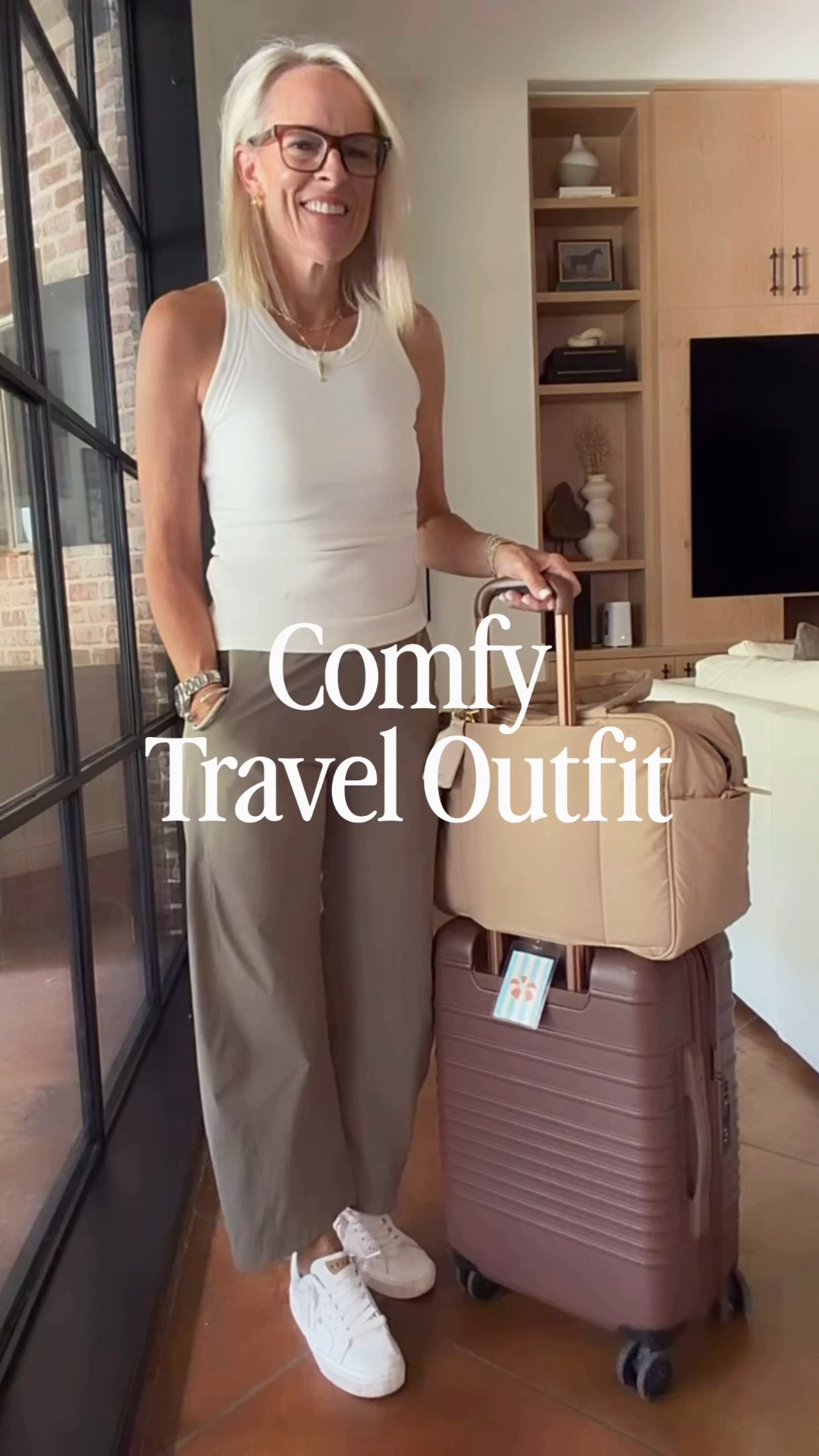 Always want to be comfortable, but dressed cute, on a travel day. I have finally found pants that are very similar to the pricey or ones. I tried a few and did not like but these I do like and recommend.

I’m wearing a small on the Bray list tank top and a small on the pants. 

Top and bottom put together is $55! 
￼￼

#LTKootd #LTKdayinmylife #LTKTravel