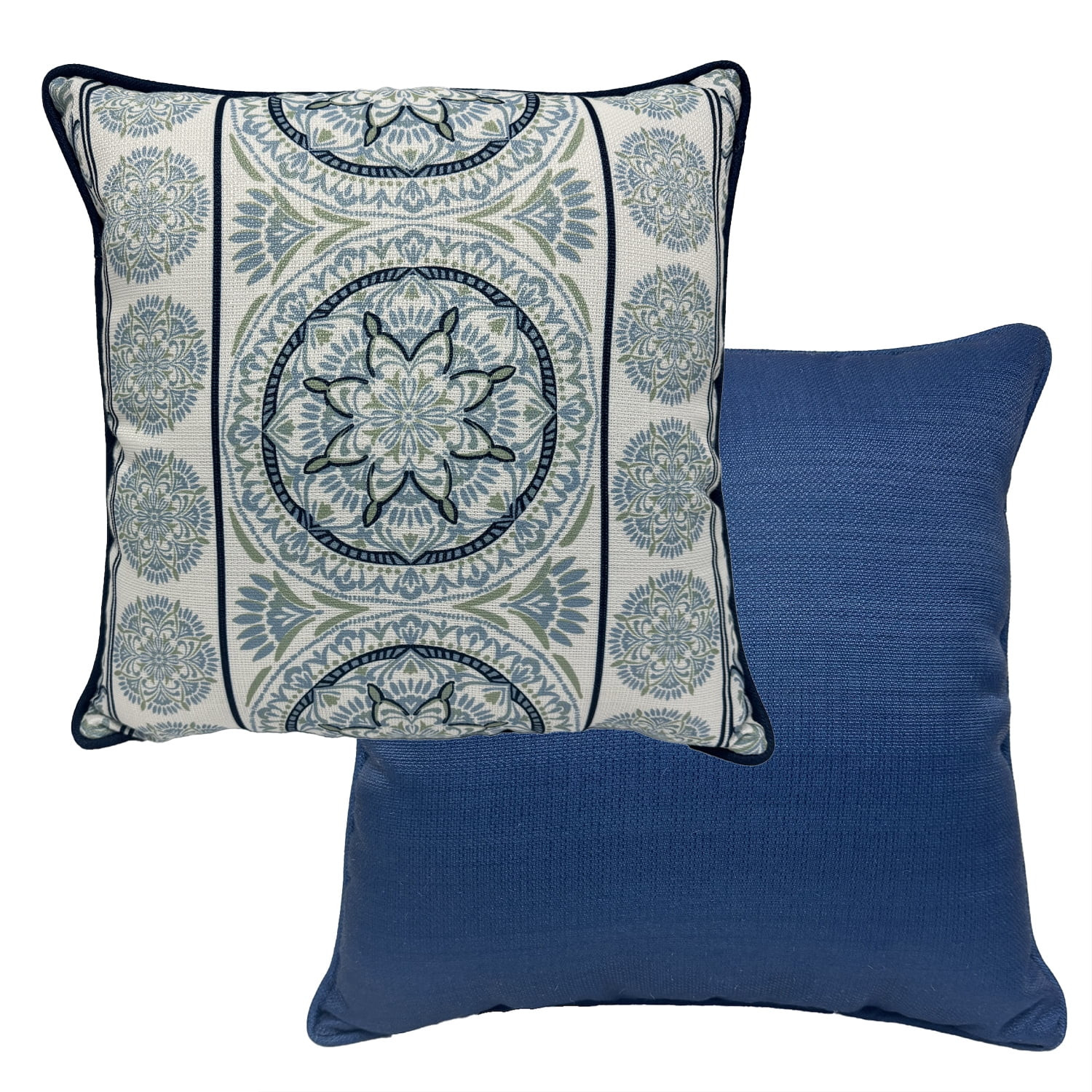 Better Homes & Gardens Blue Medallion Outdoor Pillow | Walmart (US)