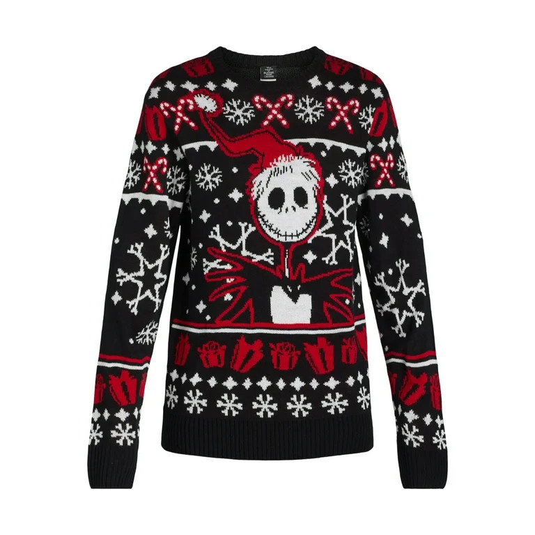 The Nightmare Before Christmas Men's & Big Men's Holiday Ugly Christmas Sweater, Sizes S-3XL | Walmart (US)