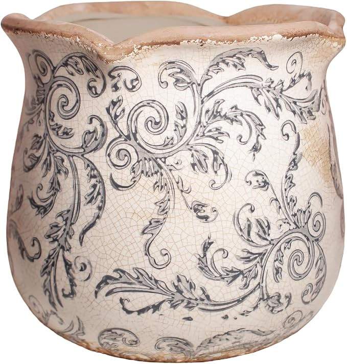 Ceramic Pots for Plants, Vintage Plant Pot with Drainage Hole, 6.11in. Planter for Indoor Plants,... | Amazon (US)