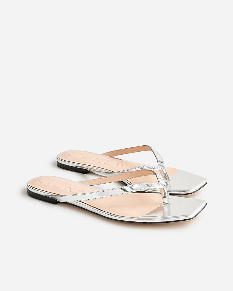 New Capri thong sandals in metallic leather | J.Crew US