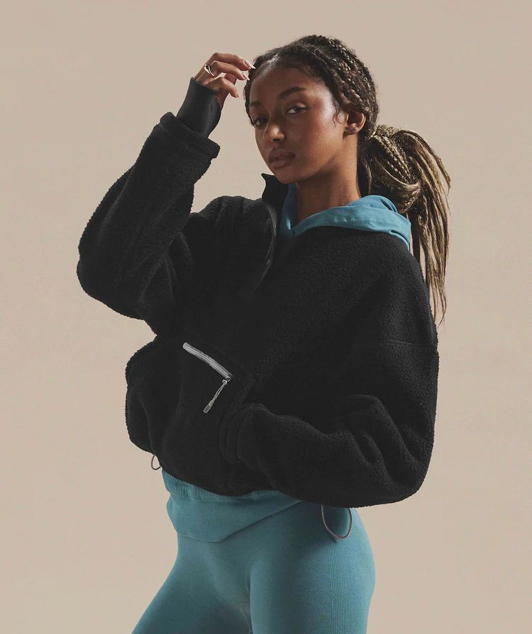 Gymshark Pause Borg Pullover - Black | Gymshark US