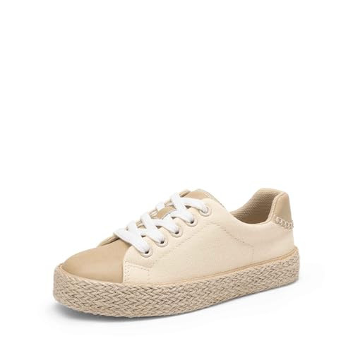 DREAM PAIRS Kid Boys Girls Sneakers Canvas Espadrille Lace Up Walking Casual Shoes,Size 2 Little Kid,Beige,KKUMFN2507 | Amazon (US)