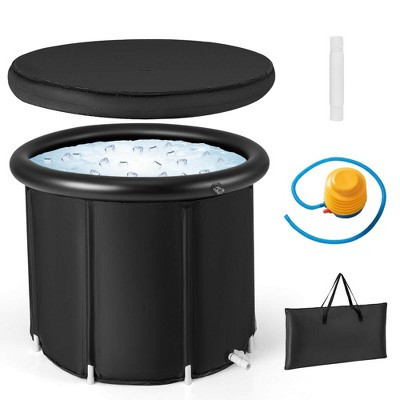 Costway Portable Ice Bath Tub Multiple Layered Foldable Freestanding Bath Tub Black | Target