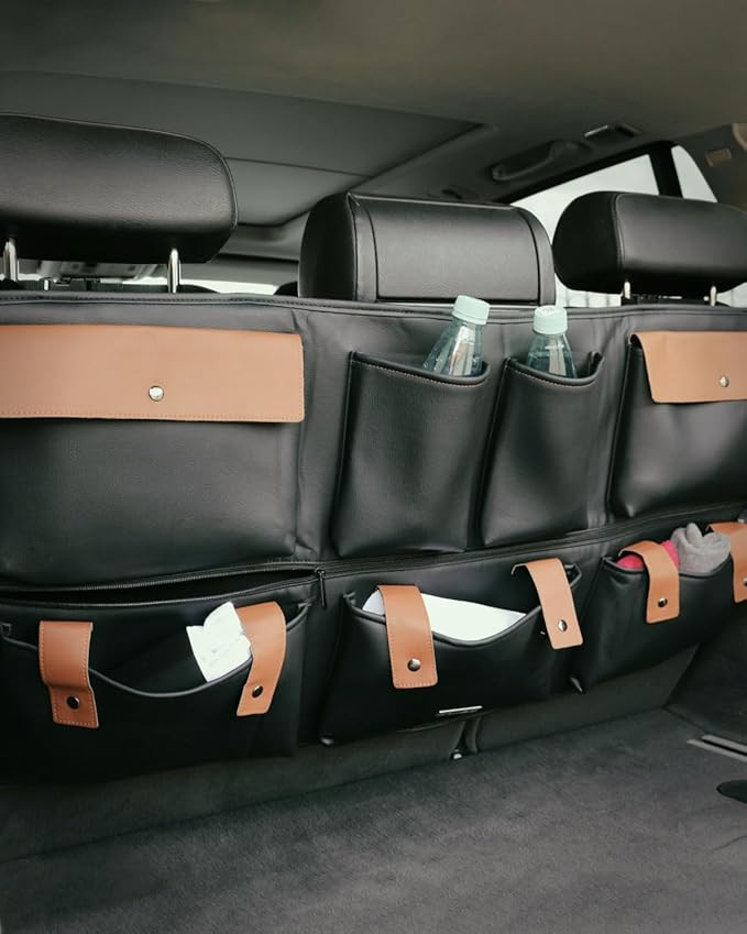 Hanging Trunk Organizer Foldable Back Seat Car Organizer Cargo Storage With 8 Large Pockets & 3 A... | Amazon (US)