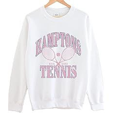 Hamptons Tennis Est 1980 Sweatshirt - Hamptons Tennis Sweatshirt, Tennis Sweatshirts for Women | Amazon (US)