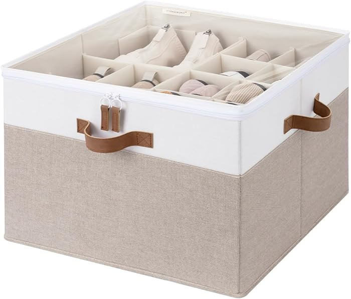 StorageWorks Shoe Organizer for Closet, Fits up to 16 Pairs, Shoe Cubby Storage Containers with A... | Amazon (US)