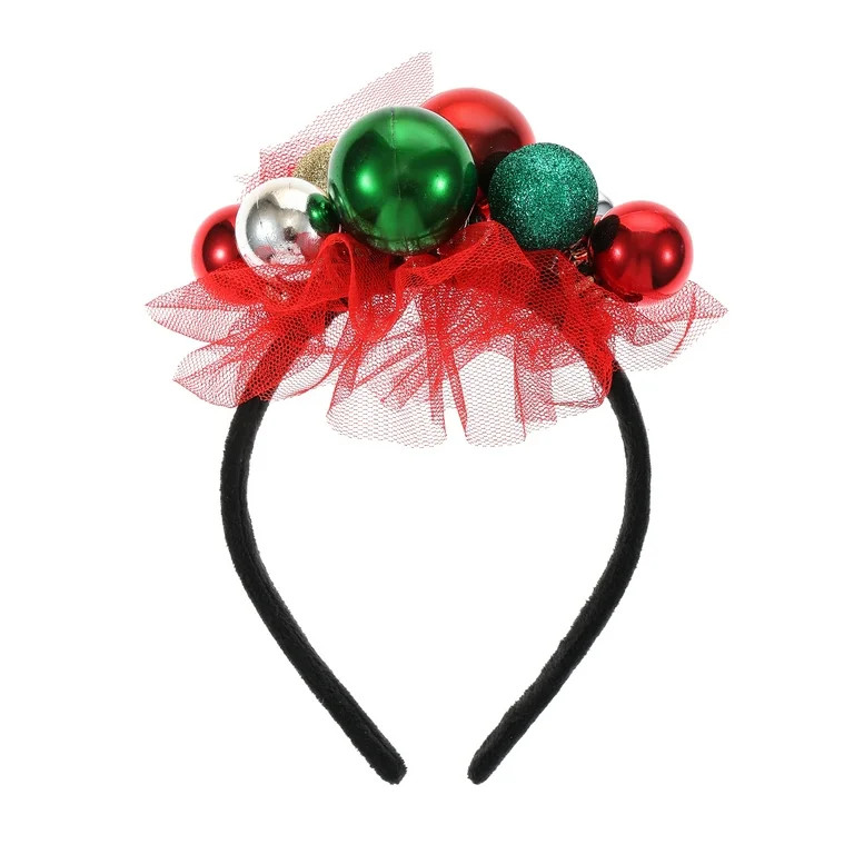 Holiday Time Festive Ornament Headband, for Women and Teens, Red / Green - Walmart.com | Walmart (US)