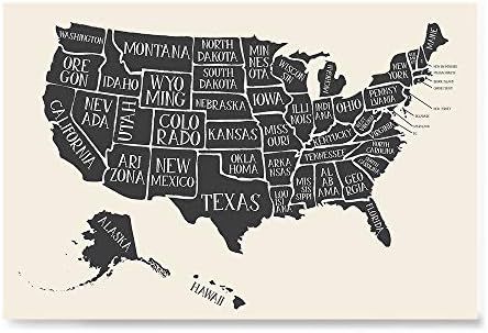 EzPosterPrints - USA Maps with States Details Posters - Poster Printing - Wall Art Print for Home... | Amazon (US)