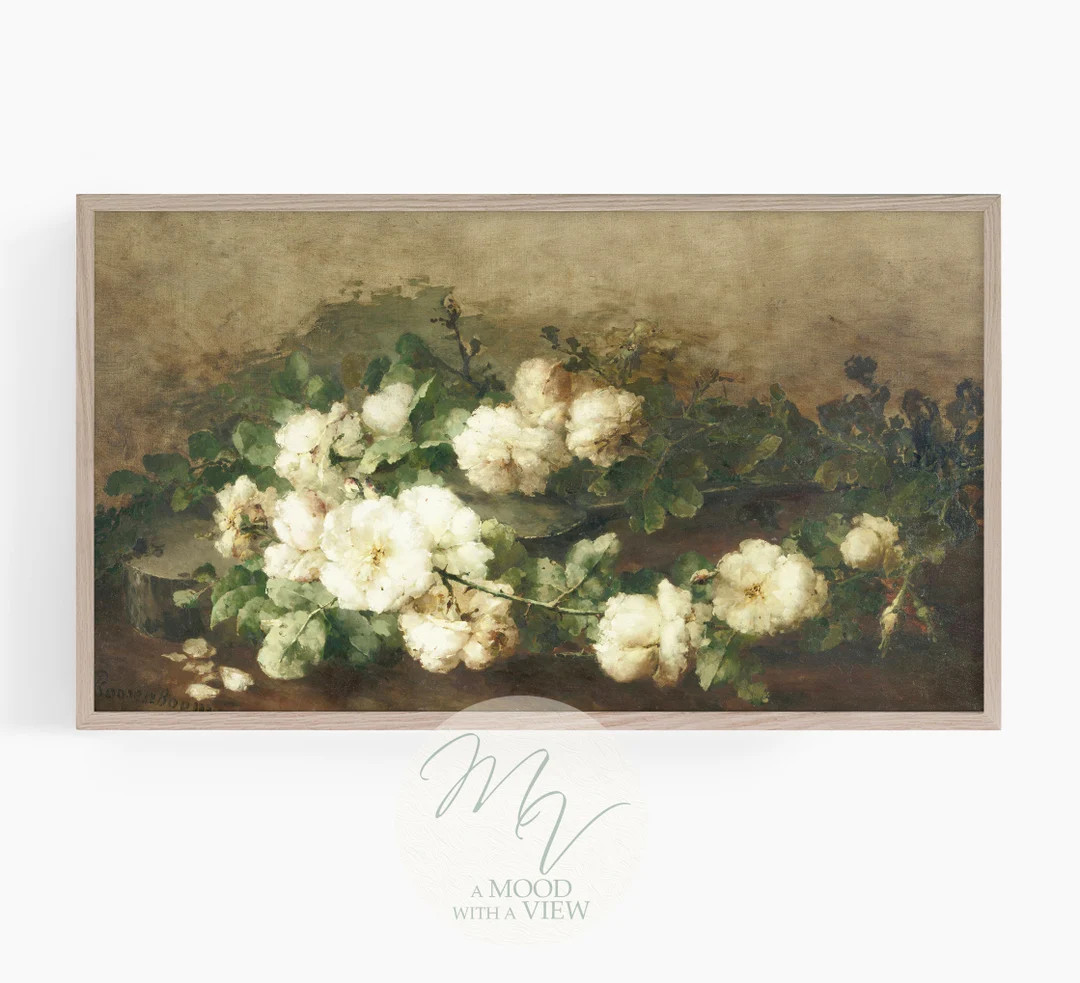Beautiful Samsung Frame TV Art Delicate Roses 19th Century - Etsy | Etsy (US)