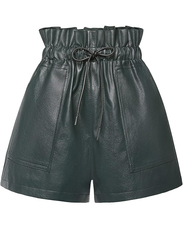 QIANXIZHAN Women's Leather Shorts, Faux High Waisted Wide Leg Sexy Shorts SP | Amazon (US)