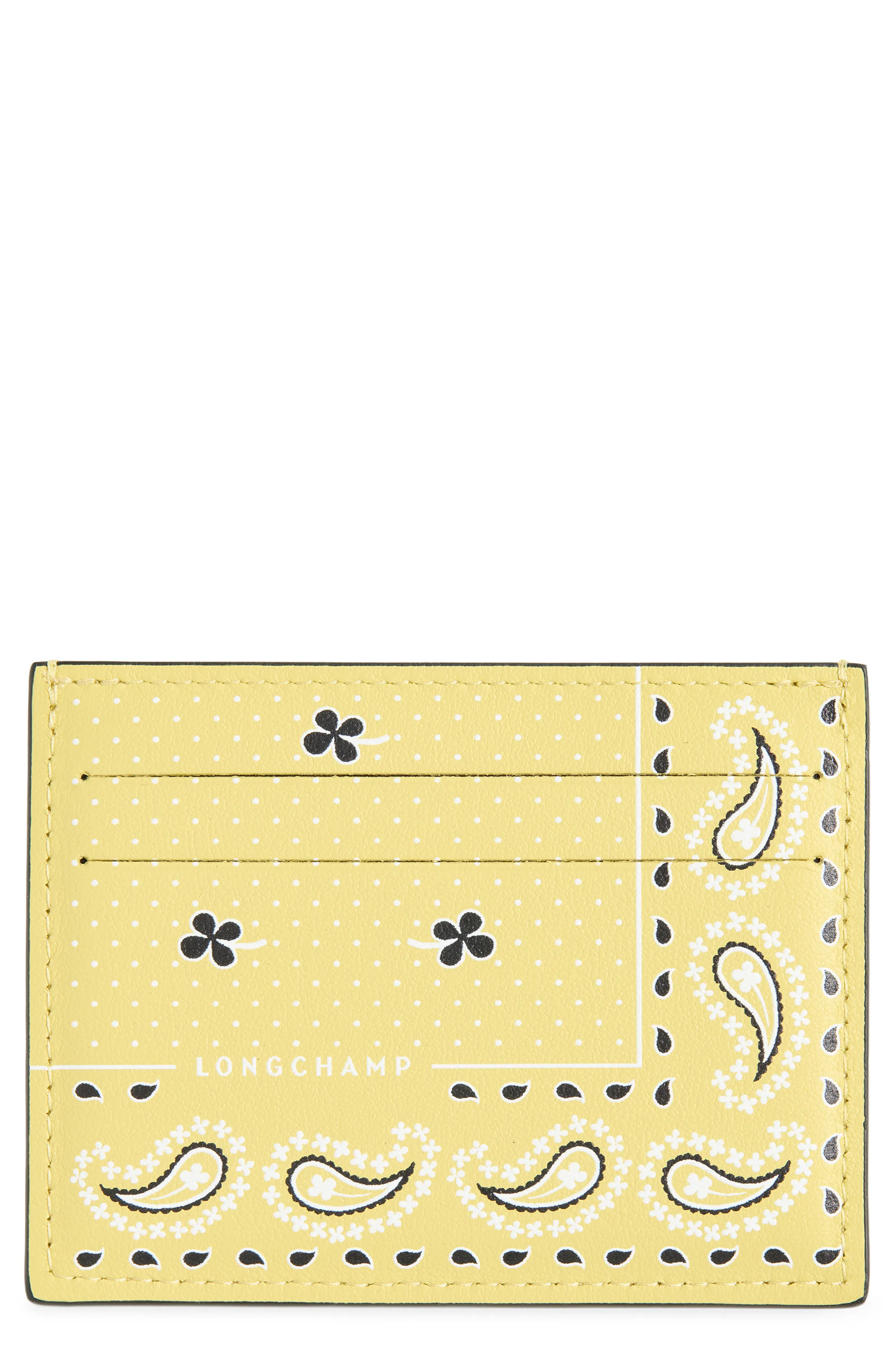 Longchamp Pocket Bandana Leather Card Holder (Women) | Nordstrom | Nordstrom