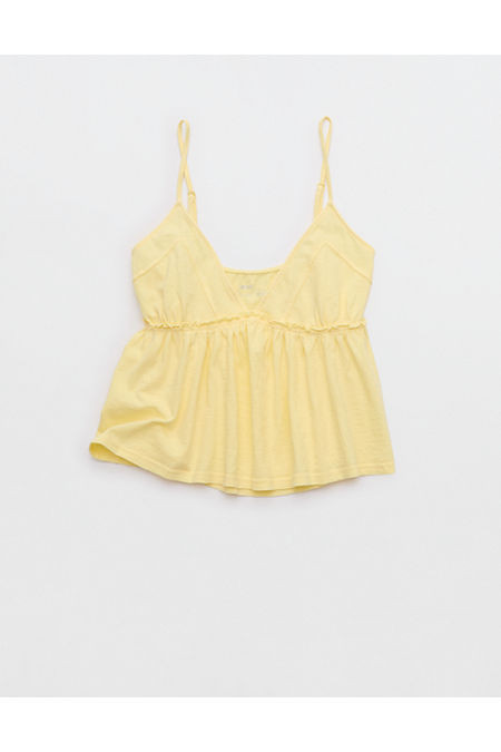 Aerie Happiest Babydoll Tank Top Women's Citron XXS | Aerie