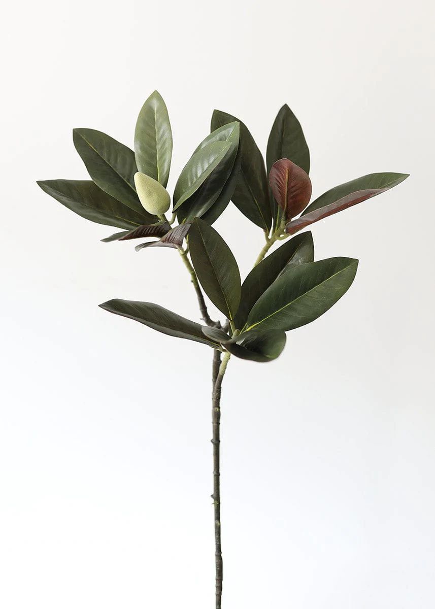 Artificial Magnolia Leaf Spray in Dark Green - 34.5" Tall | Afloral (US)