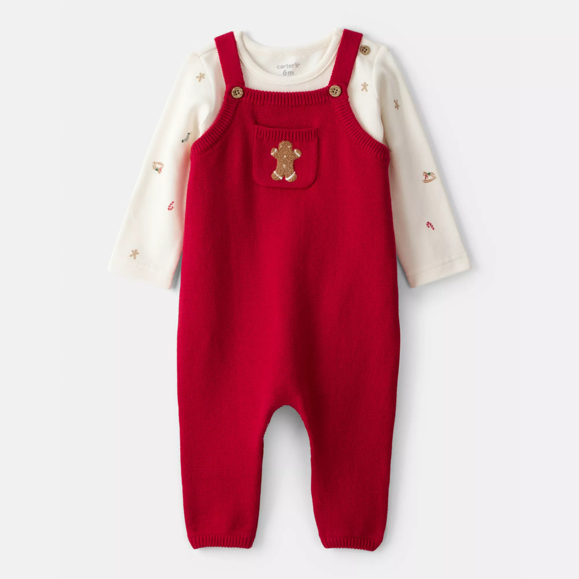 Baby Boy Carter's Gingerbread Print Long-Sleeve Overall Set | Kohl's
