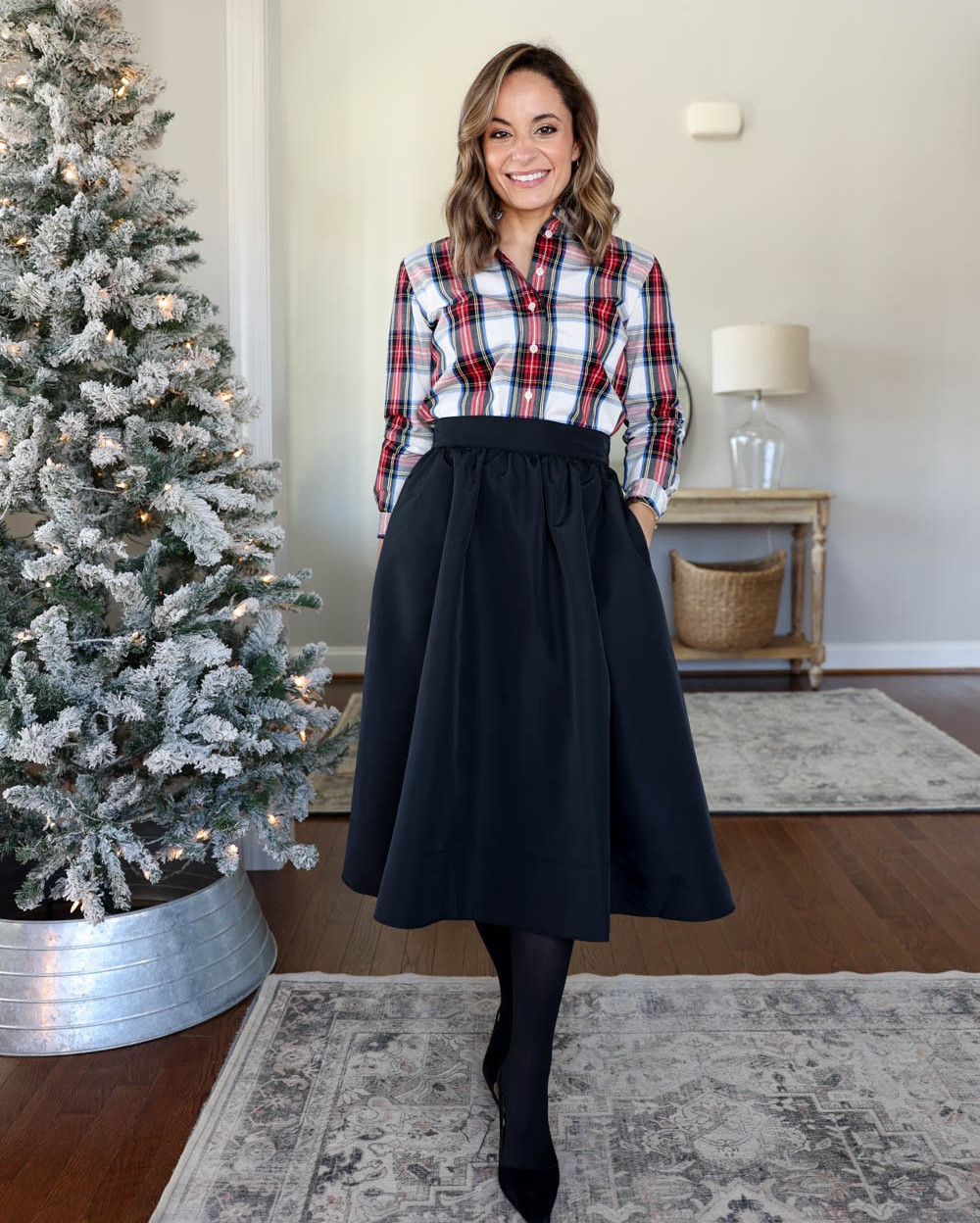 Three ways to style plaid for the holidays!

Outfit 1:
Tartan button down (j.crew factory): petite xxs
Black skirt (old navy): petite xs
Tights (sheertex): xs
Shoes: tts 

Outfit 2:
Plaid dress (Ann Taylor): petite 00/xxs
Black blazer (J. Crew Factory): petite xxs 
Shoes: tts

Outfit 3:
Plaid dress (J.Crew Factory): petite xxs
Shoes: tts

My measurements for reference: 4’10” 105lbs bust, waist, hips 32”, 24”, 35” size 5 shoe. 25” inseam measurement to my ankle bone.

#LTKStyleTip #LTKCyberWeek #LTKHoliday