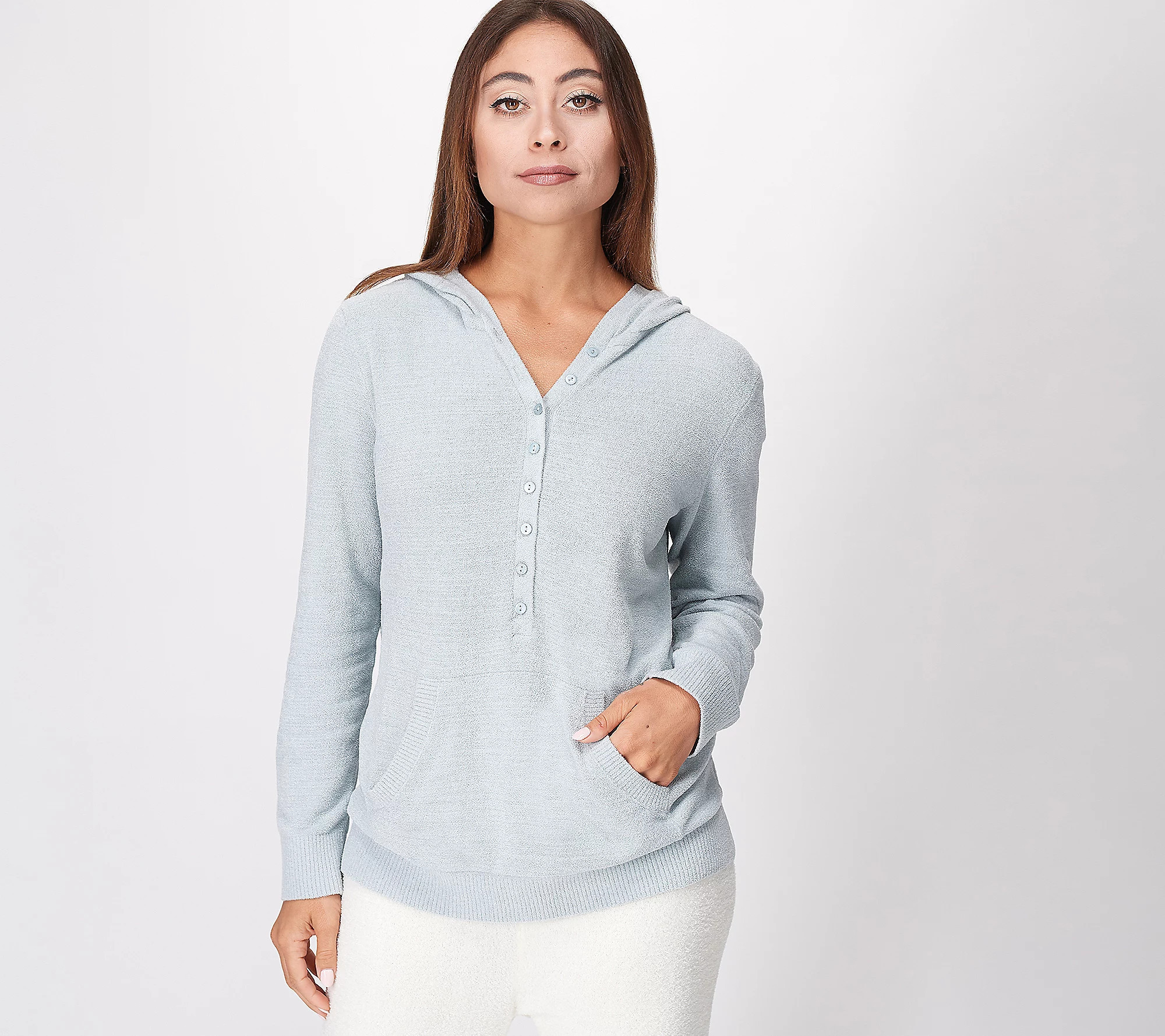 As Is Barefoot Dreams CozyChic Ultra LiteHooded Pullover | QVC