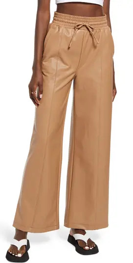 Open Edit Faux Leather Wide Leg Pants | Nordstrom | Nordstrom