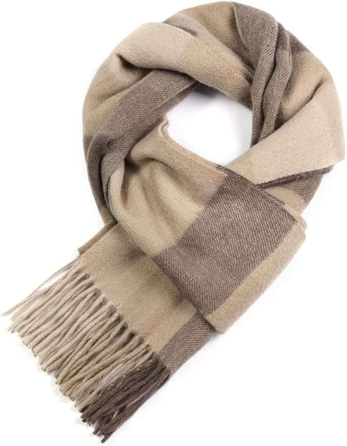 Wool Winter scarf Plaid scarf Soft Warm Tartan checkered Striped Fashion Scarf Classic for Women ... | Amazon (US)