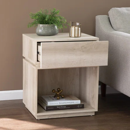 Latitude Run® Floor Shelf End Table with Storage and Built-In Outlets | Wayfair | Wayfair Professional