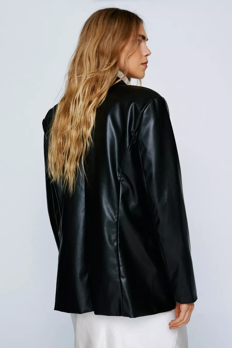Faux Leather Oversized Blazer | Nasty Gal US