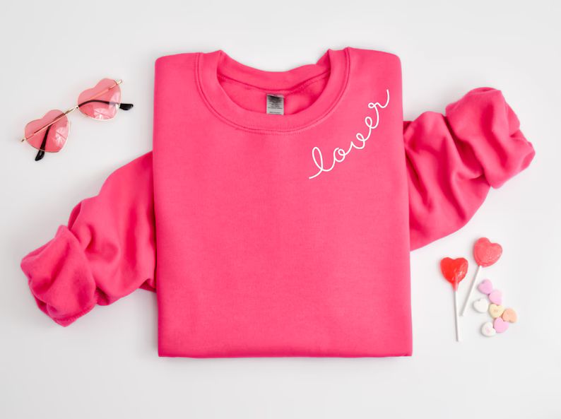 LOVER Valentine Sweatshirt for Her Girlfriend Gift for - Etsy | Etsy (US)