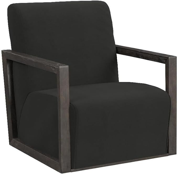Bassett Mirror Company Asher Accent Chair in Smoke Velvet Fabric | Amazon (US)