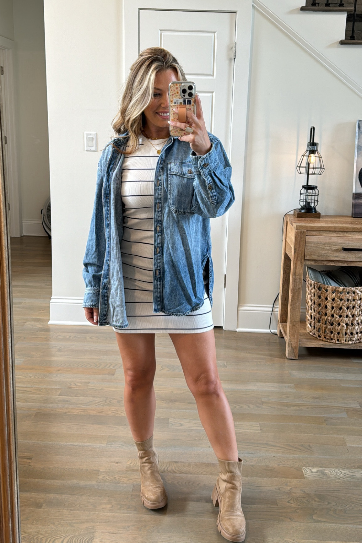 Casual OOTD! Wearing XS in dress and medium in denim button up! #target #targetfashion

#LTKBacktoSchool #LTKFindsUnder50 #LTKStyleTip