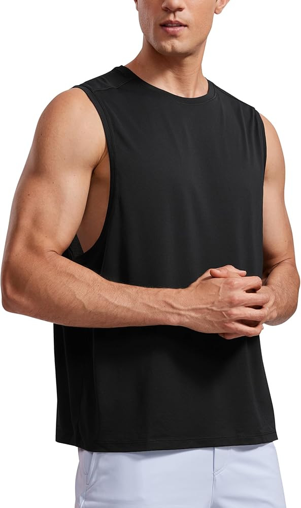 CRZ YOGA Mens Lightweight Muscle Workout Tank Tops Quick Dry Large Armhole Sleeveless Running Ath... | Amazon (US)