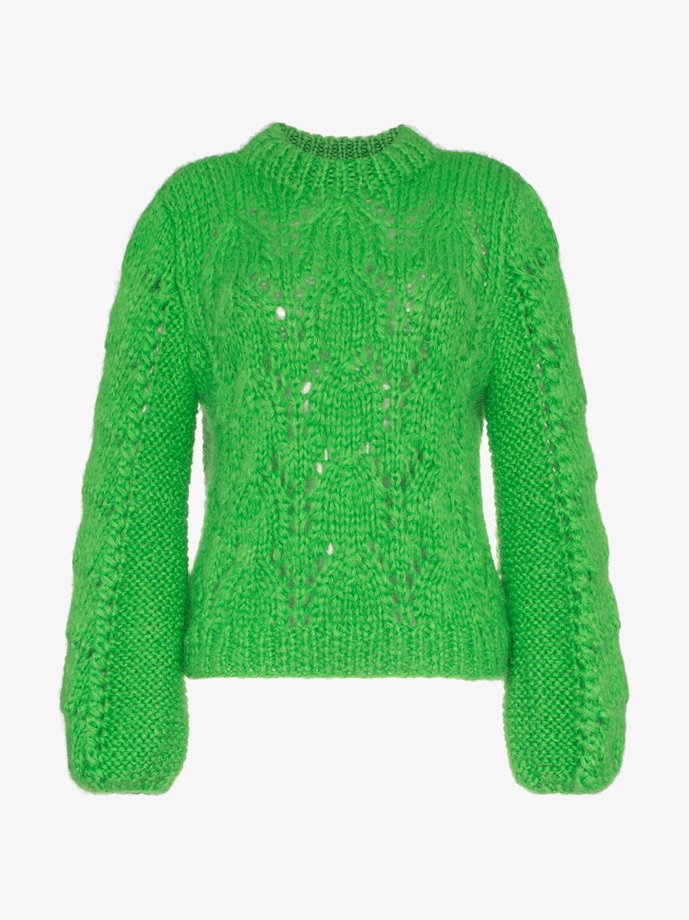 Ganni green Julliard wool mohair-blend jumper | Browns Fashion