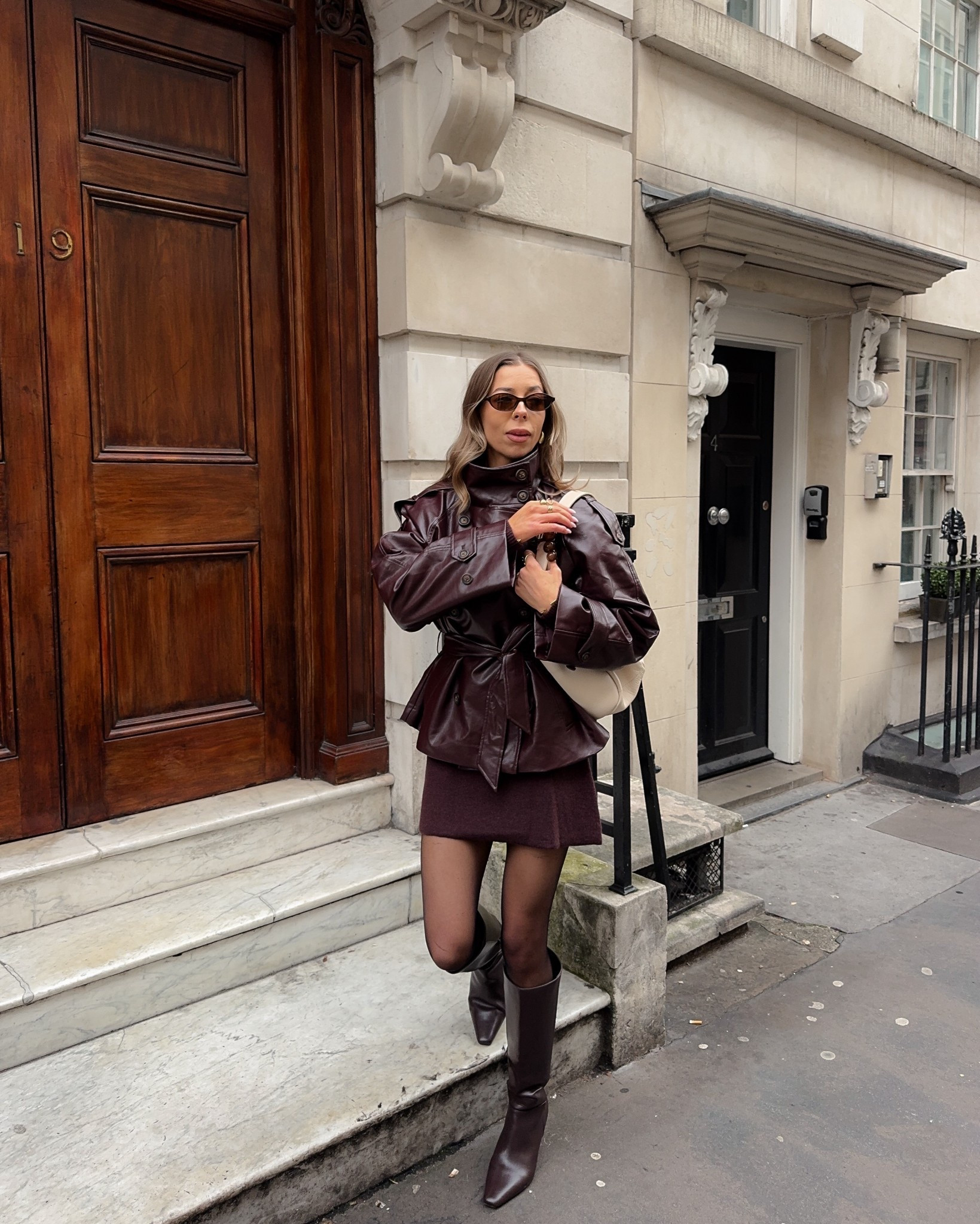 Funnel neck burgundy jacket x