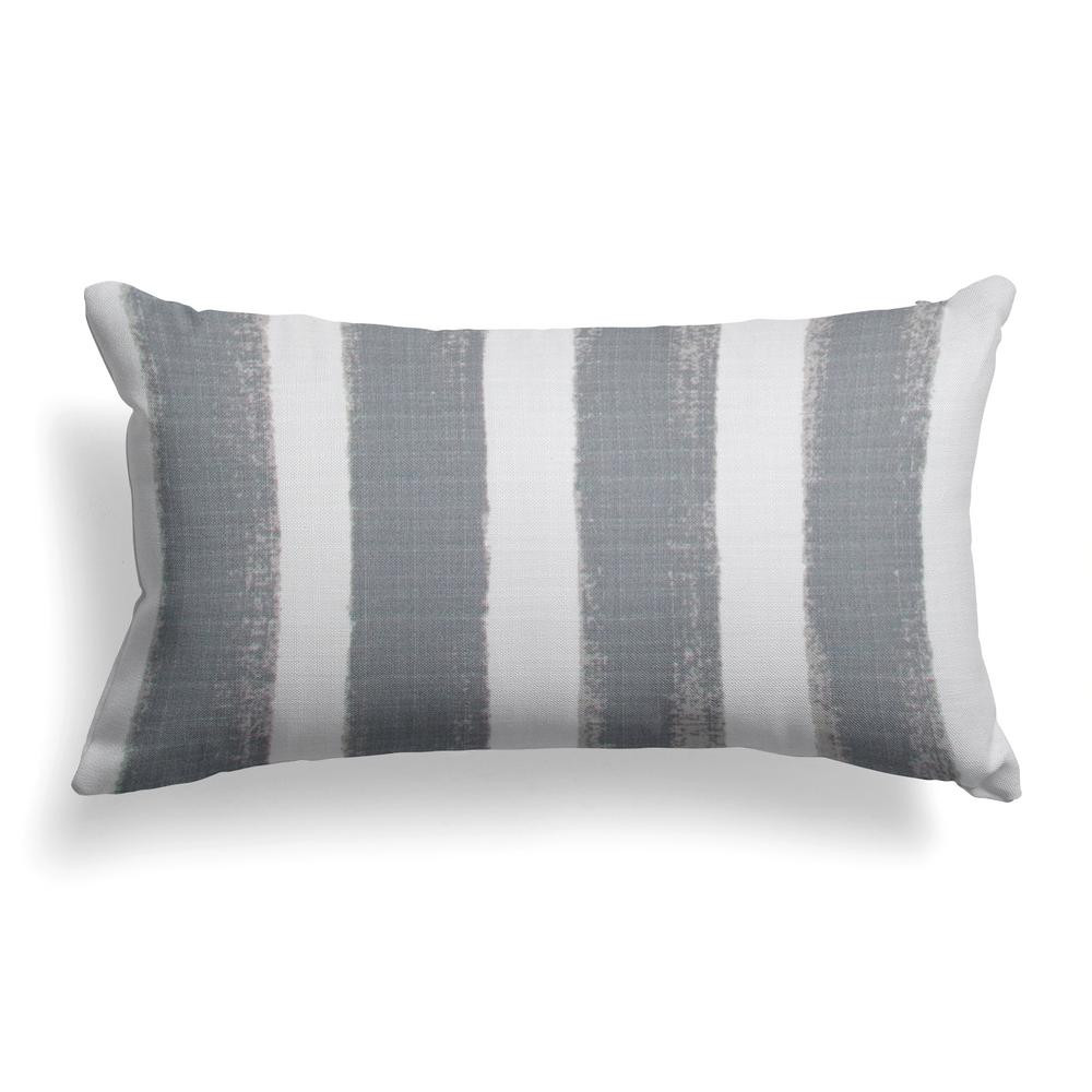 Grouchy Goose Caravan Grey Rectangular Lumbar Outdoor Pillow | The Home Depot