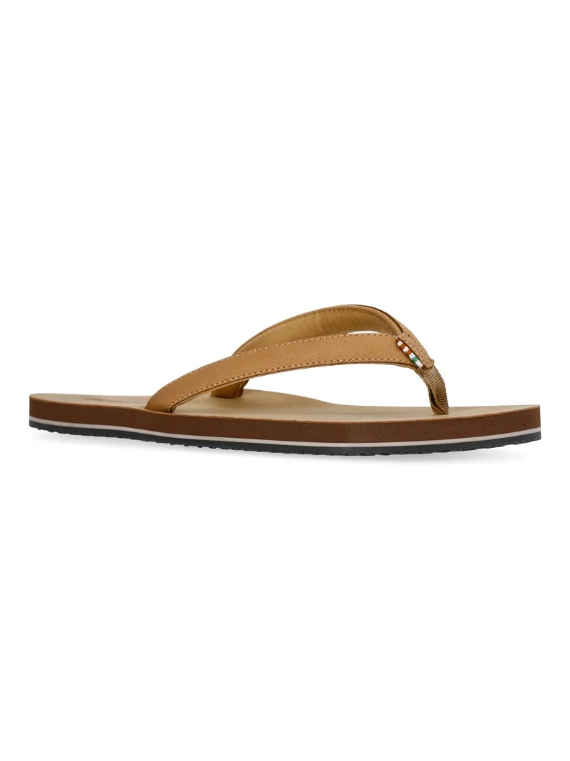 No Boundaries Women's Leather Flip Flop Sandals | Walmart (US)