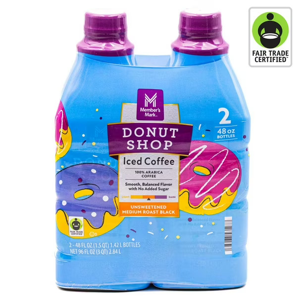 Member's Mark Donut Shop Iced Coffee, 48 fl oz., 2 pk. | Sam's Club
