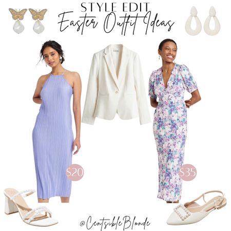 Spring dresses
Easter outfit idea
Easter dress
Sleeveless dress
Short sleeve dress
Long dresses
Pretty dresses
Spring heels
Bridal shoes
Pearl heels
Slingback
Work flats
Bridal heels
White blazer 
Fitted blazer
Church outfits
Workwear 
Wedding guest dress
Butterfly earrings 